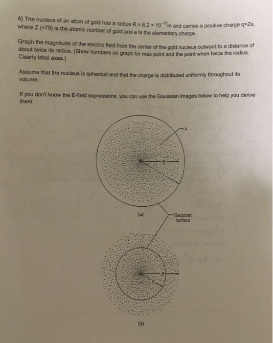Solved The nucleus of an atom of gold has radius R= 6.2 x