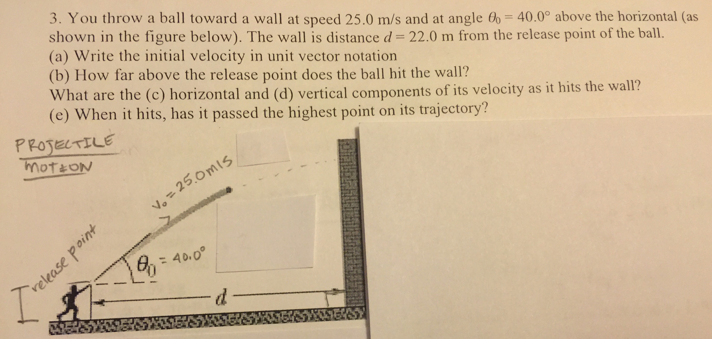 Solved You throw a ball toward a wall at speed 25.0 m/s and