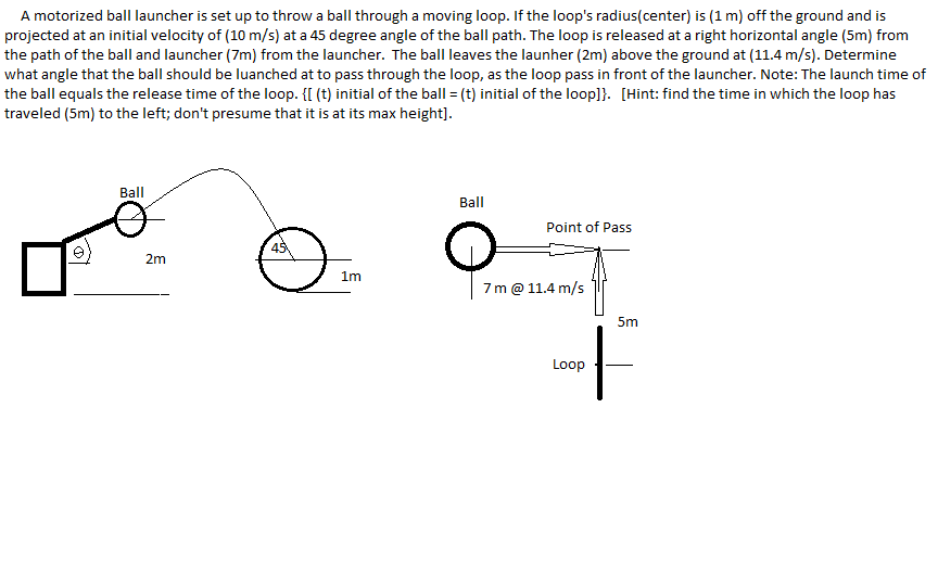 Solved A motorized ball launcher is set up to throw a ball