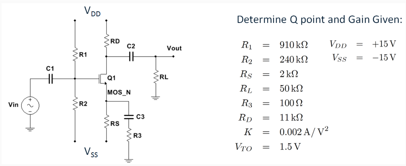 Solved For the commonsource amplifier shown below,