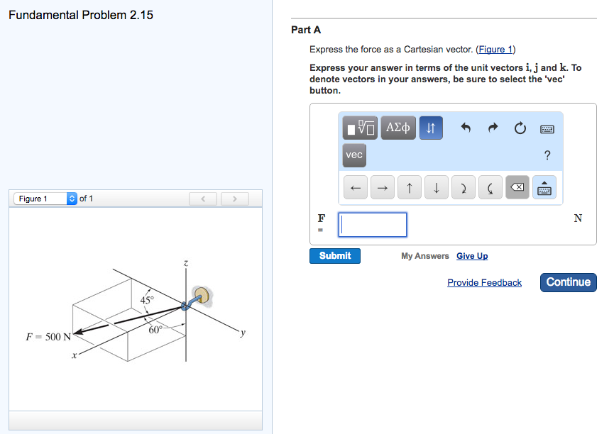 Solved Express the force as a Cartesian vector. (Figure 1) | Chegg.com