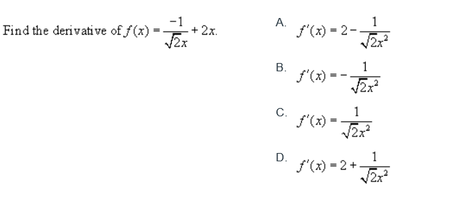 derivative of square root of x 2 2x 1