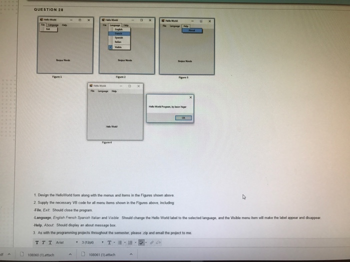 Solved QUESTION 28 Hello world Langage Help Hello world File | Chegg.com