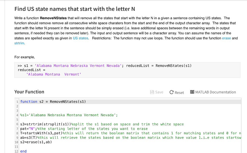Find US state names that start with the letter N | Chegg.com