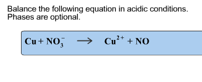 Solved Balance the following equation in acidic conditions. | Chegg.com