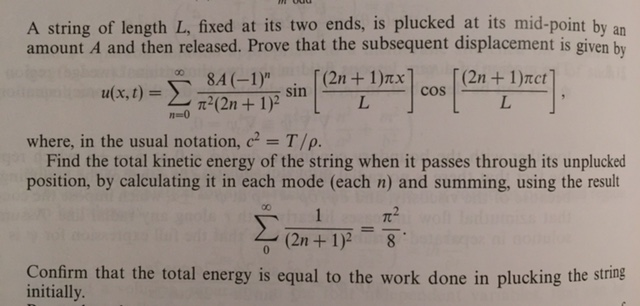 Solved A string of length L, fixed at its two ends, is | Chegg.com