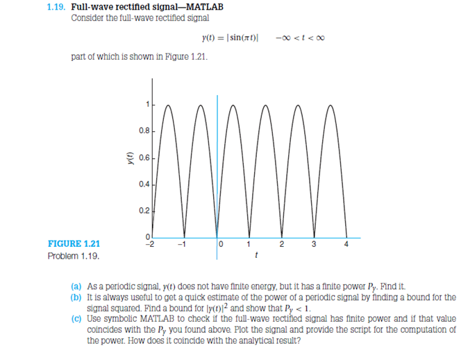 Solved Consider the full wave rectified signal y f sin