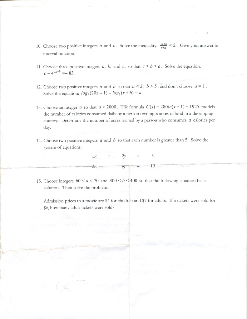 Solved Choose Two Positive Integers A And B. Solve The | Chegg.com