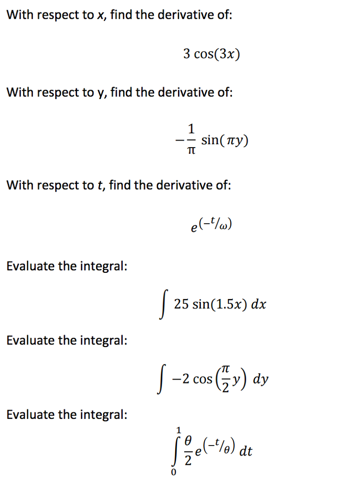 derivative of cos3x with respect to sin3x is