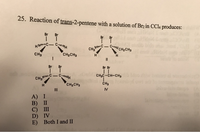 Solved Reaction of trans-2- pentene with a solution of Br_2 | Chegg.com