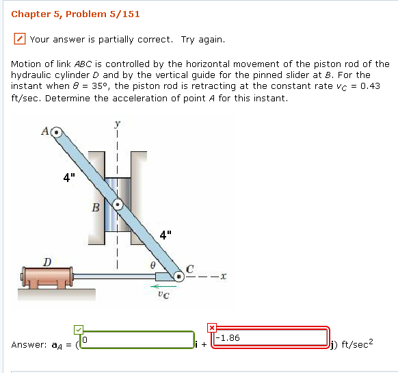 Solved Chapter 5, Problem 5/151 Your Answer Is Partially | Chegg.com