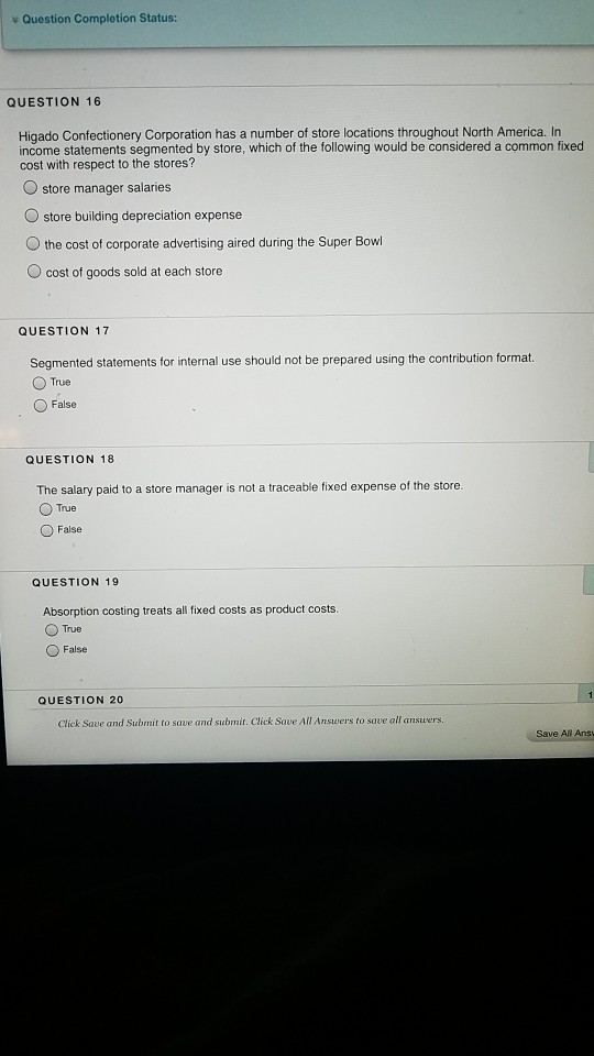 Solved w Question Completion Status QUESTION 16 Higado
