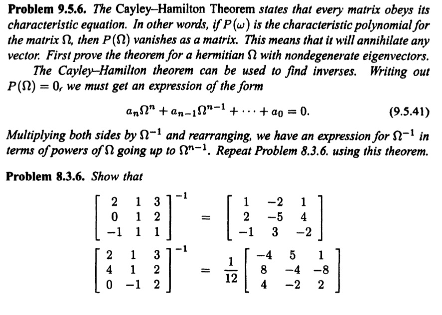 Solved The CayleyHamilton Theorem states that every matrix