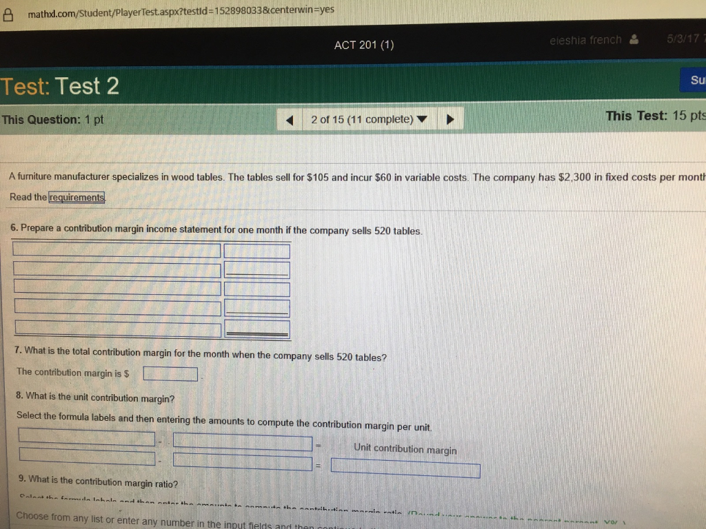 Solved A furniture manufacturer specializes in wood tables.