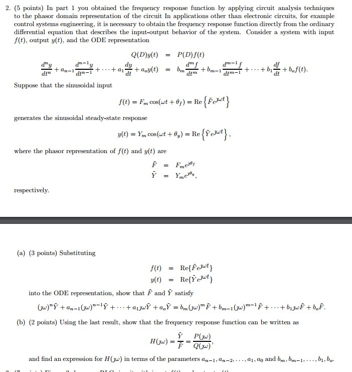 In part 1 you obtained the frequency response | Chegg.com