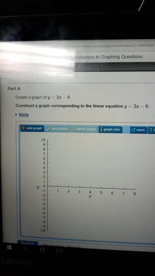 solved-create-a-graph-of-y-2x-6-construct-a-graph-chegg