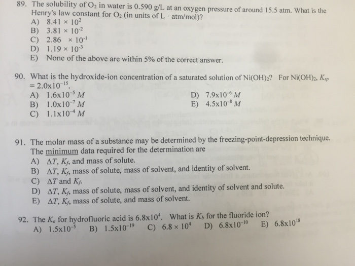 Solved The solubility of O_2 in water is 0.590 g/L at an | Chegg.com