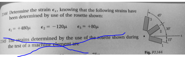 Solved 7.144 Determine the strain E x, knowing that the | Chegg.com