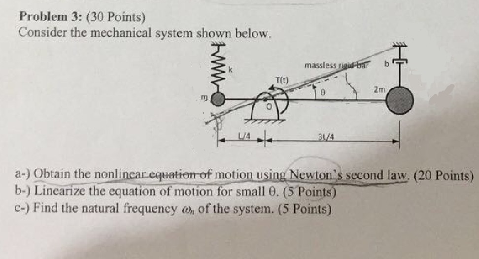 Solved Problem 3 30 Points Consider The Mechanical System Chegg Solved Problem 3 30 Points Consider The Mechanical System Chegg