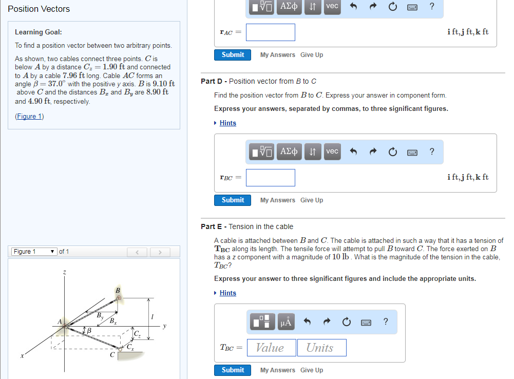 Solved To find a position vector between two arbitrary | Chegg.com