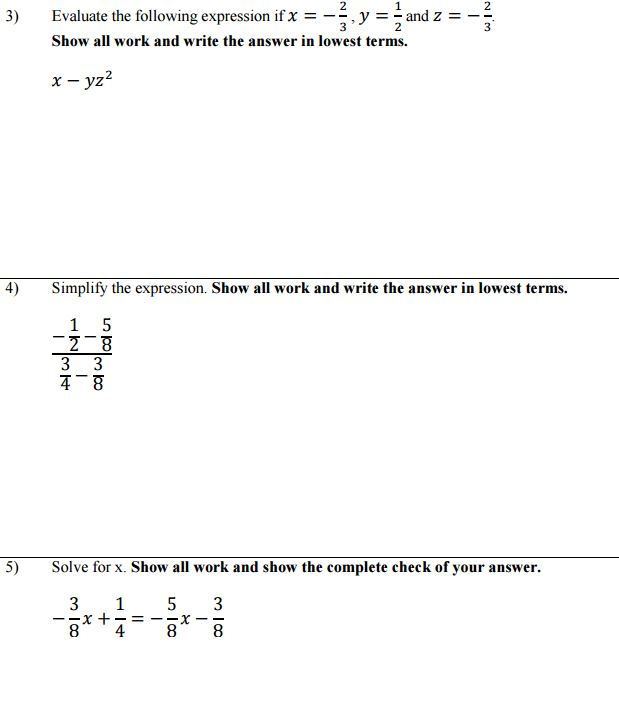 Solved 1) Solve for x. Show all work and show the complete | Chegg.com