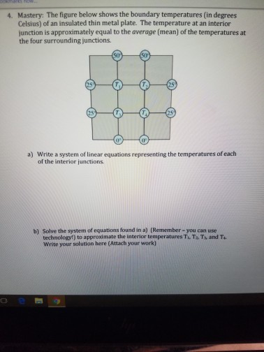 Solved The figure below shows the boundary temperatures (in | Chegg.com
