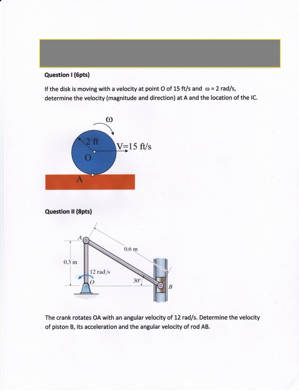 Solved If The Disk Is Moving With A Velocity At Point O O Chegg Com