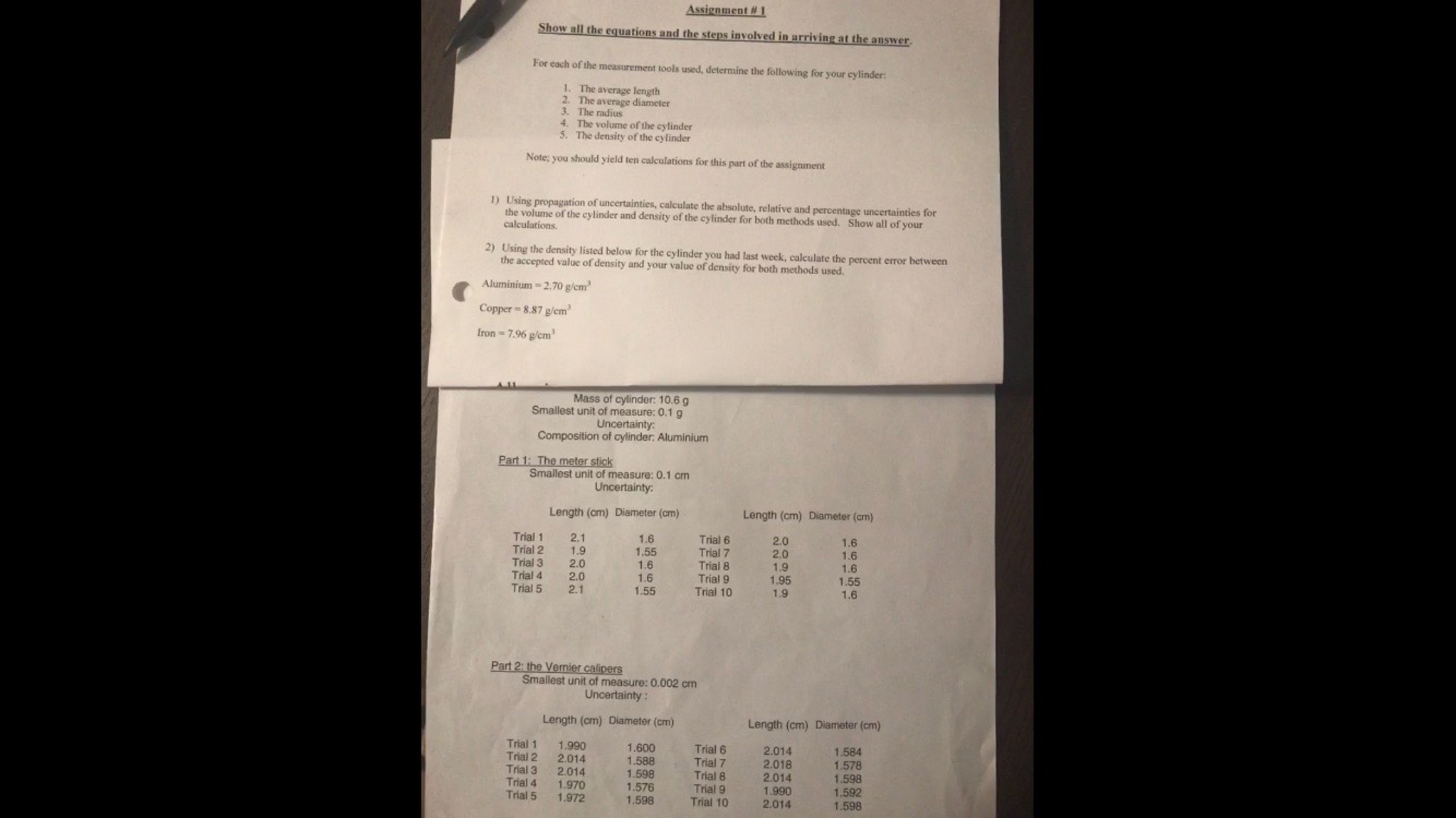Solved For Each Of The Measurement Tools Used Determine The Chegg