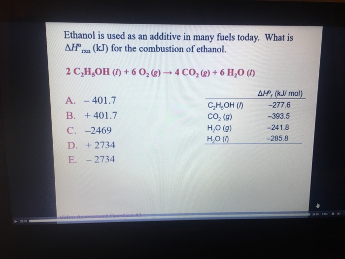 Solved Ethanol is used as an additive in many fuels today.