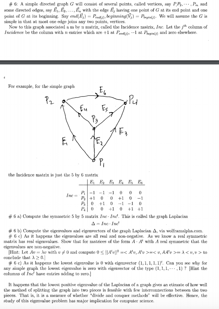 # 6: A simple directed graph G will consist of | Chegg.com