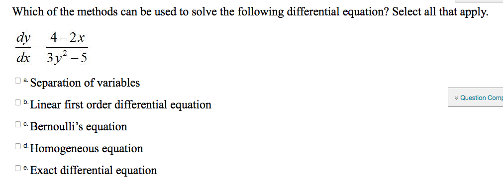 Solved Which Of The Methods Can Be Used To Solve The | Chegg.com