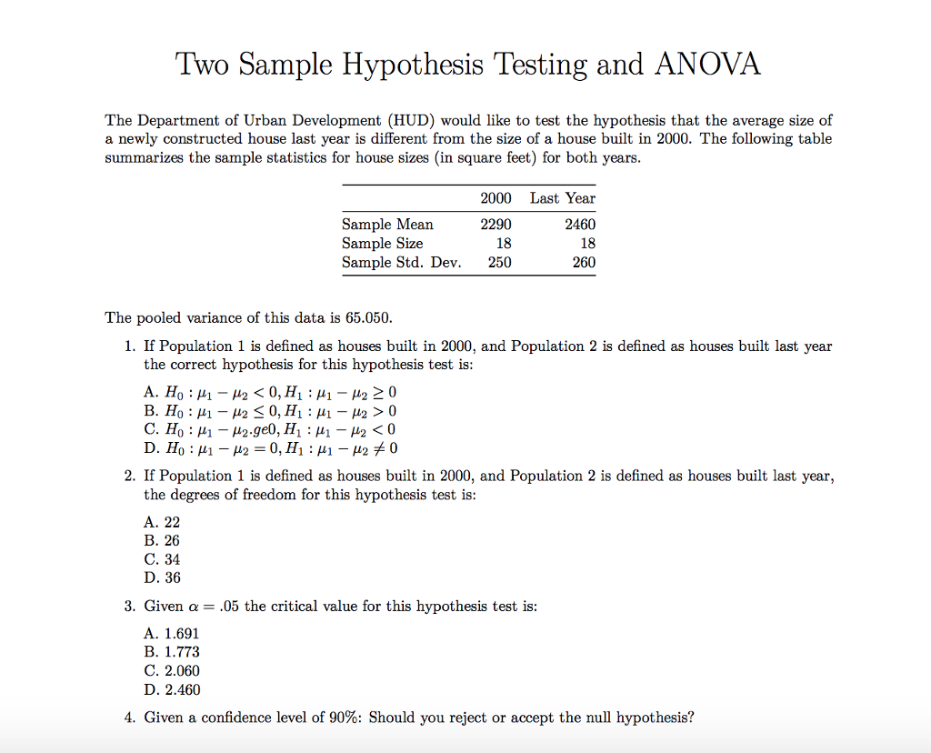 two sample hypothesis testing practice problems