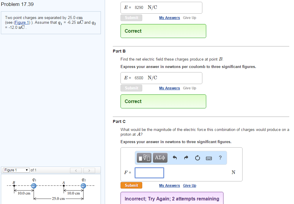 Solved Two point charges are separated by 25.0 cm. Assume | Chegg.com