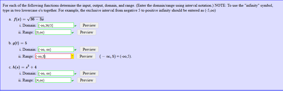 Solved For each of the following functions determine the | Chegg.com