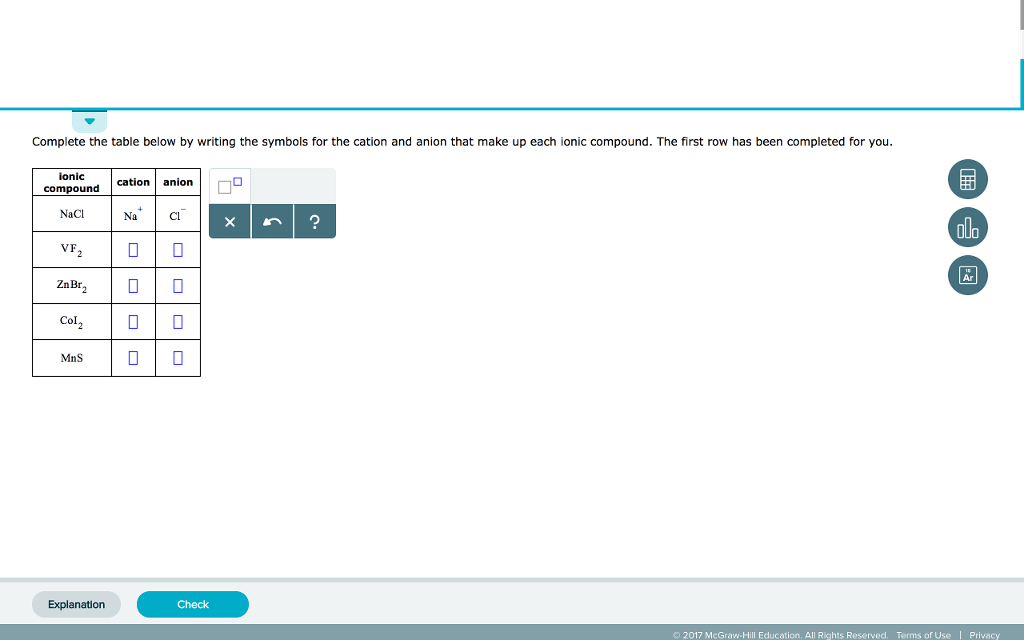 Complete The Table With The Words Below Chemistry Archive | January 09, 2017 | Chegg.com