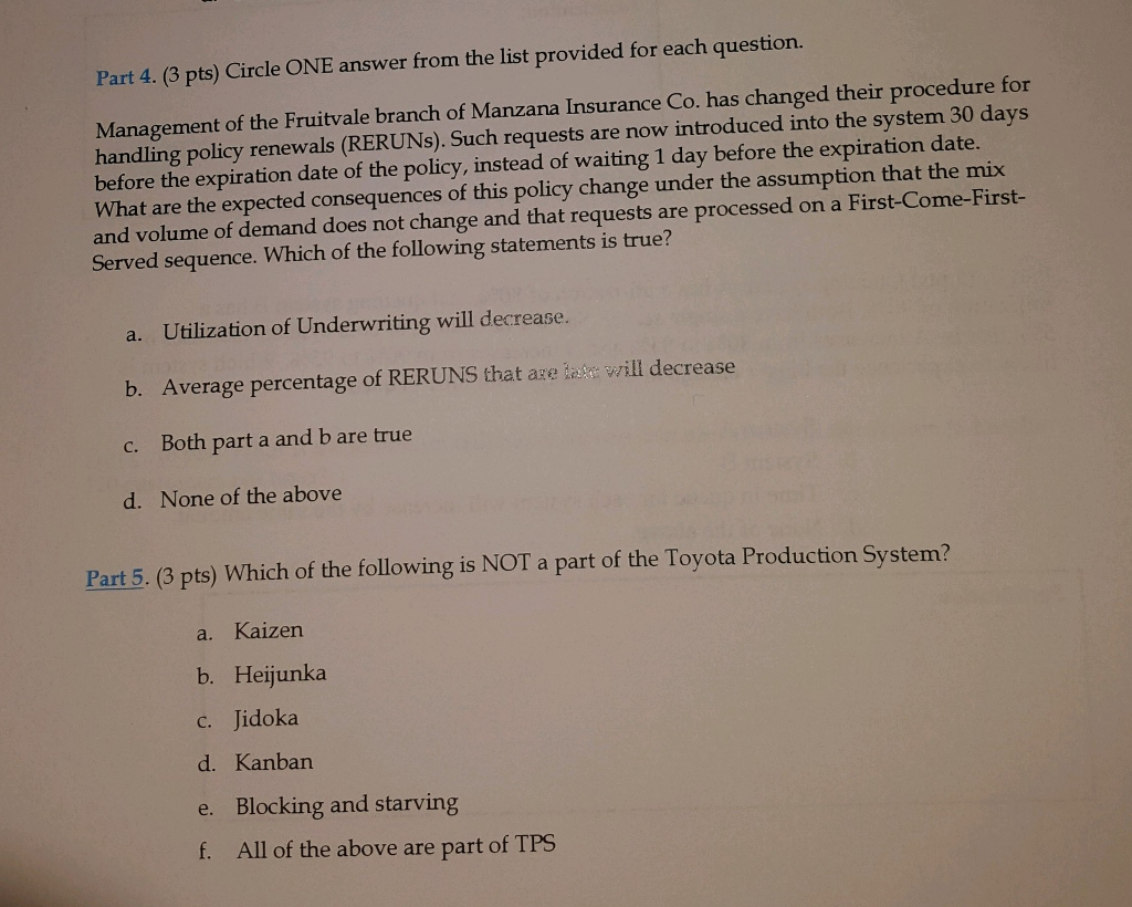 Solved Part 4. (3 pts) Circle ONE answer from the list
