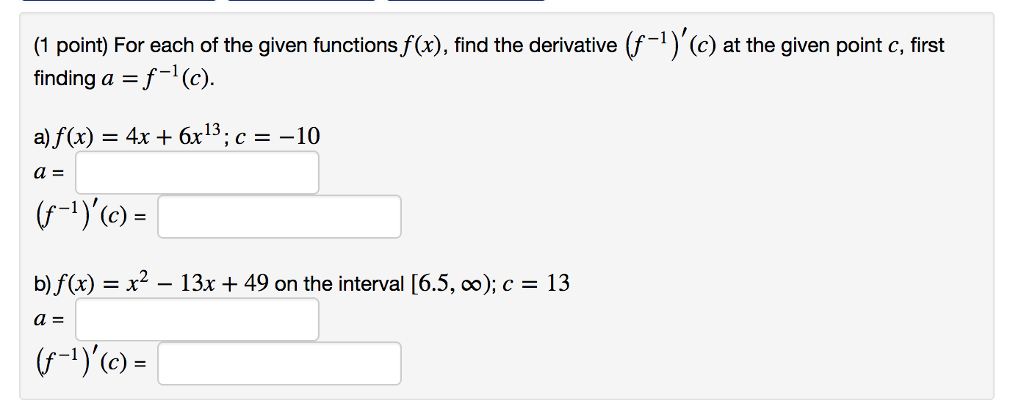 Solved For each of the given functions f(x), find the | Chegg.com