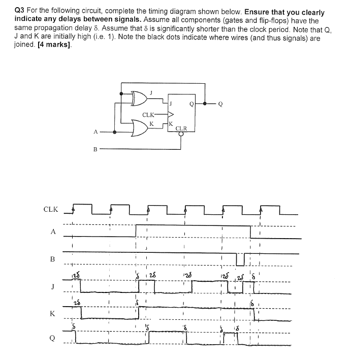 Solved Q3 For The Following Circuit Complete The Timing 4404