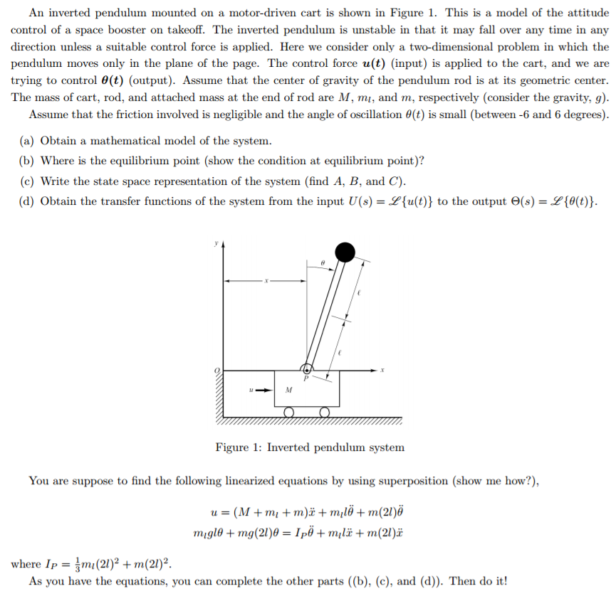 solved-an-inverted-pendulum-mounted-on-a-motor-driven-cart-chegg