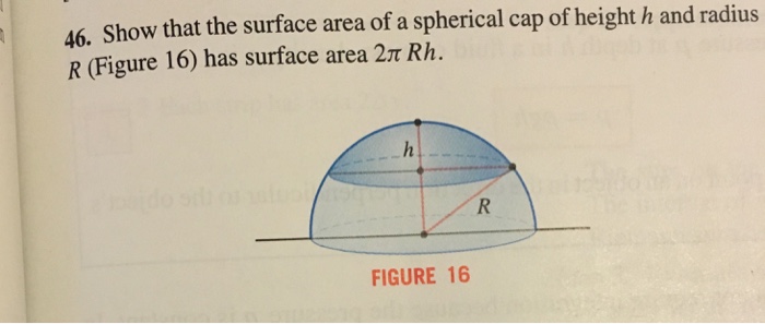 Solved 46, show that the surface area of a spherical cap of | Chegg.com