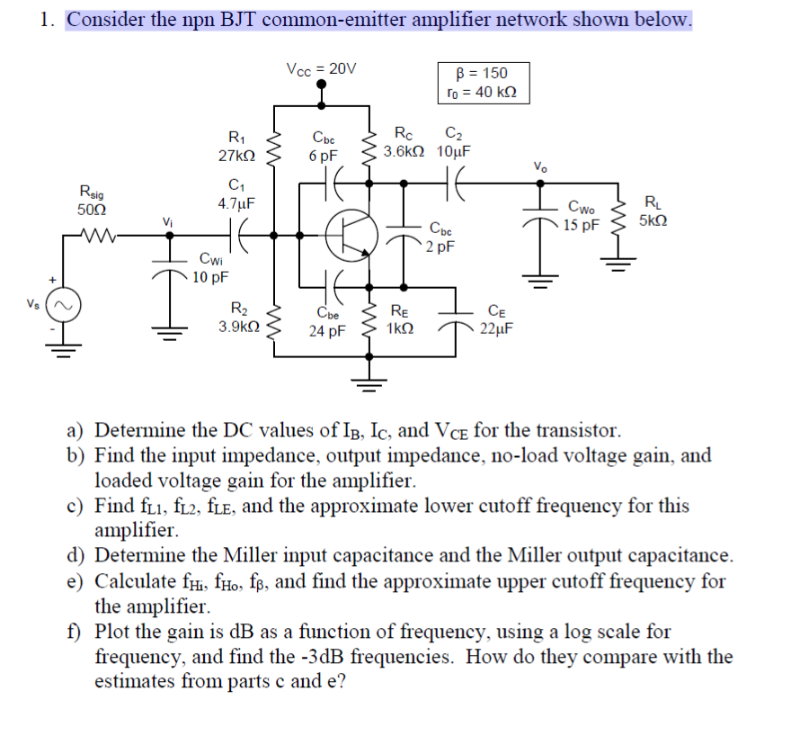 output impedance of npn transistor amplifier