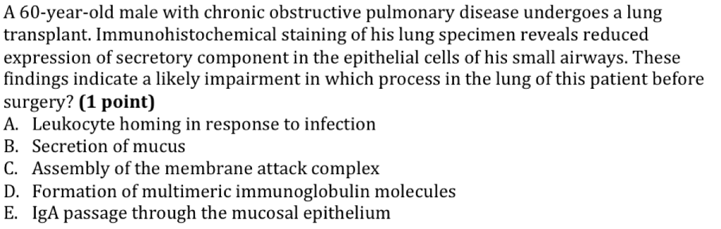 Solved A 60-year-old male with chronic obstructive pulmonary | Chegg.com