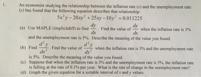 Solved An economist studying the relationship between the | Chegg.com