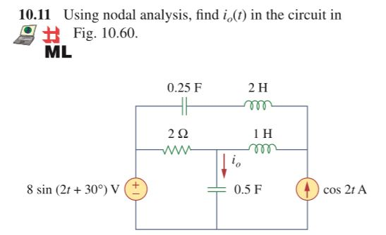 Solved Using Nodal Analysis Find I0 T In The Circuit In