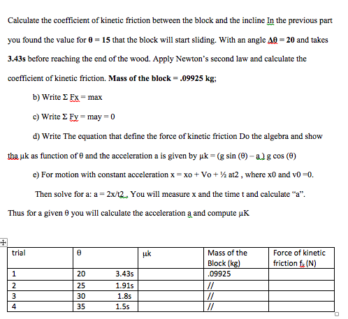 Calculate the coefficient of kinetic friction between | Chegg.com
