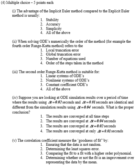 Solved (4) Multiple choice - 5 points each (1) The advantage | Chegg.com