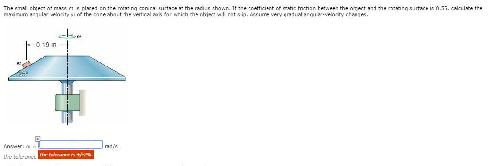 Solved The small object of mass m is placed on the rotating | Chegg.com