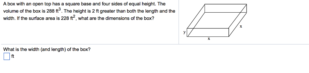 Solved A box with an open top has a square base and four | Chegg.com