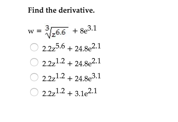 solved-find-the-derivative-w-3-x-6-6-8e-3-1-2-2z-5-6-chegg