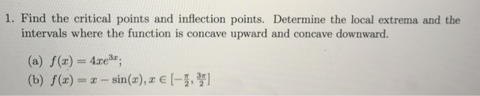 Solved Find The Critical Points And Inflection Points 3892